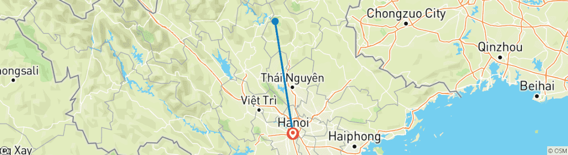 Image d'une carte montrant l'itinéraire du circuit