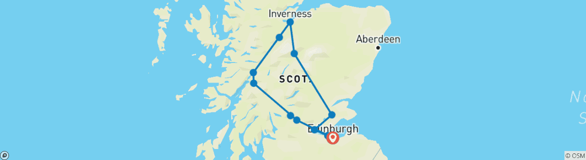 Image d'une carte montrant l'itinéraire du circuit
