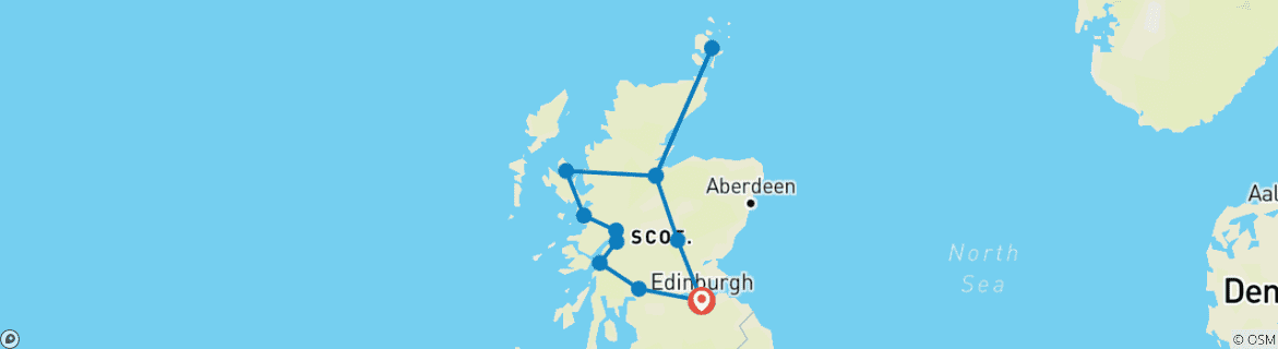 Foto van een kaart met de route van de rondreis