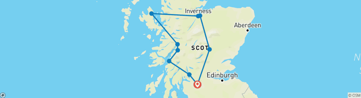 Image d'une carte montrant l'itinéraire du circuit