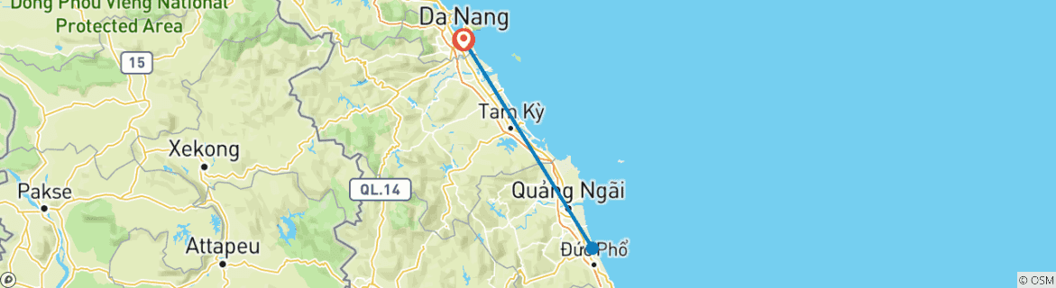 Karte mit der Reiseroute