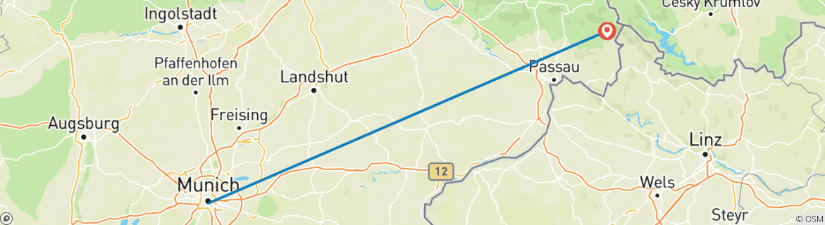 Image d'une carte montrant l'itinéraire du circuit