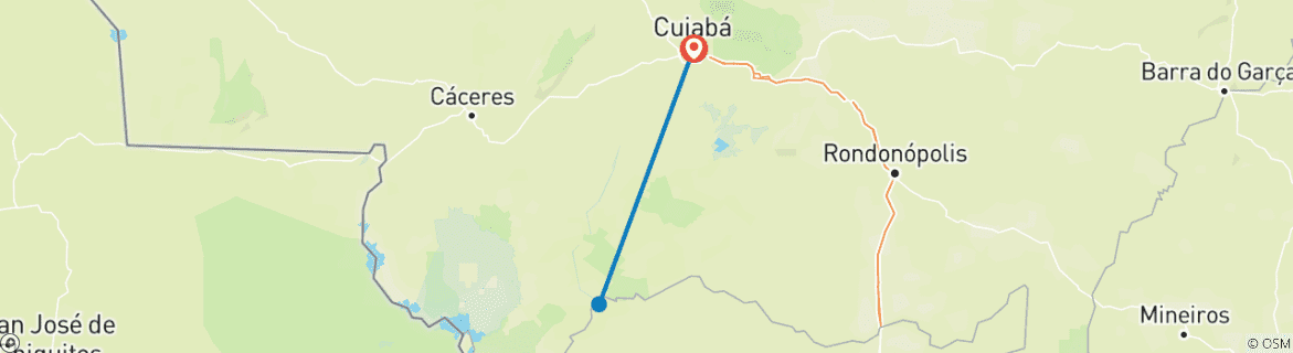 Image d'une carte montrant l'itinéraire du circuit