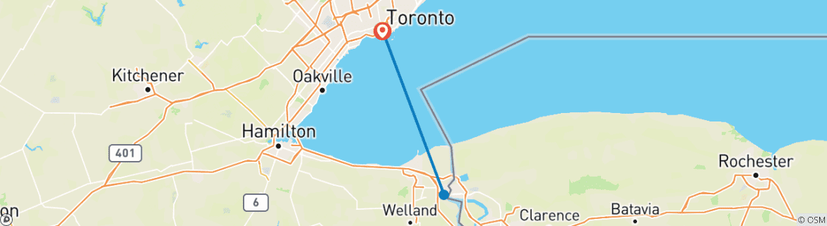 Image d'une carte montrant l'itinéraire du circuit