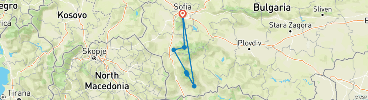 Image d'une carte montrant l'itinéraire du circuit