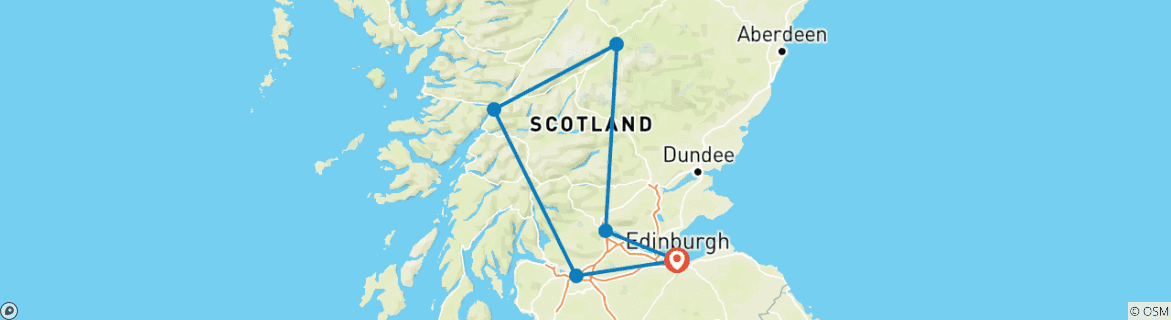 Karte mit der Reiseroute