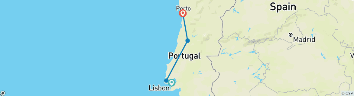 Image d'une carte montrant l'itinéraire du circuit