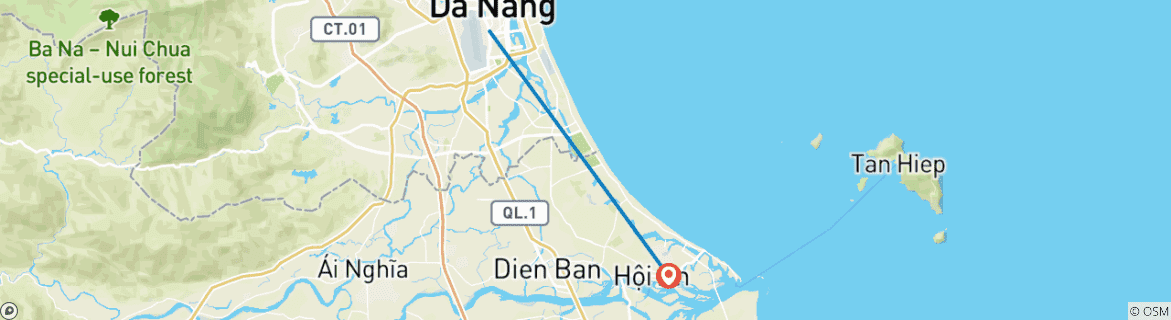 Image d'une carte montrant l'itinéraire du circuit