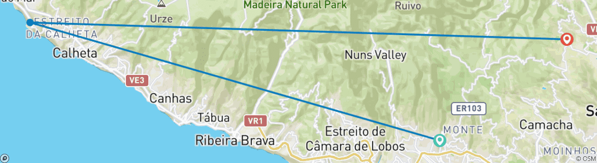 Image d'une carte montrant l'itinéraire du circuit
