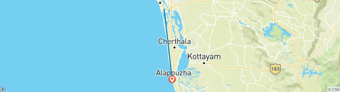 Karte mit der Reiseroute