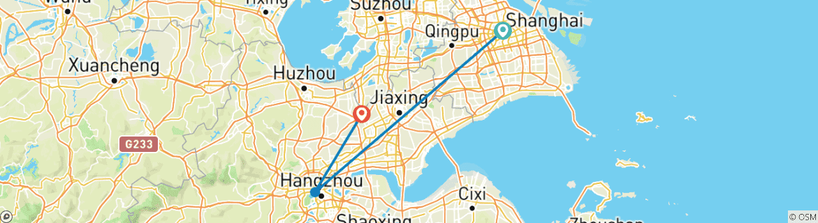 Image d'une carte montrant l'itinéraire du circuit
