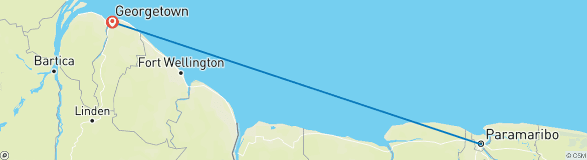 Image d'une carte montrant l'itinéraire du circuit