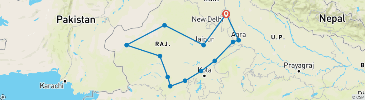 Imagen de un mapa que muestra la ruta del circuito