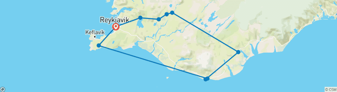 Image d'une carte montrant l'itinéraire du circuit