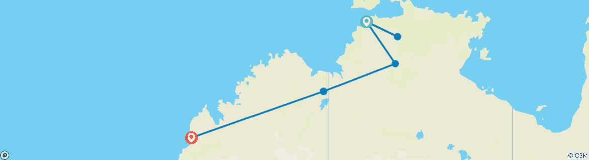Image d'une carte montrant l'itinéraire du circuit