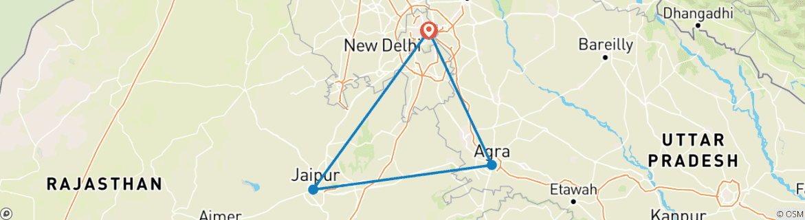 Karte mit der Reiseroute