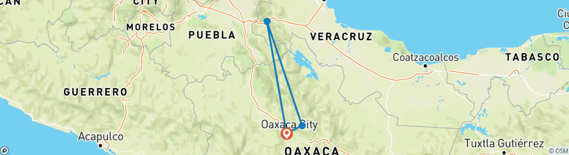 Image d'une carte montrant l'itinéraire du circuit