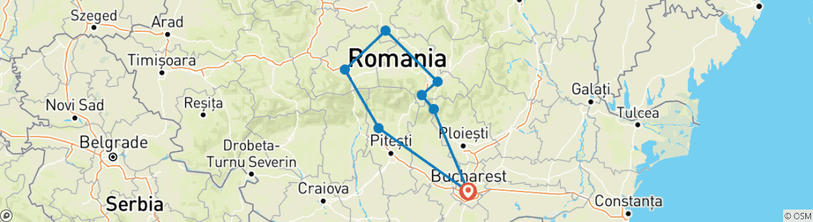 Image d'une carte montrant l'itinéraire du circuit