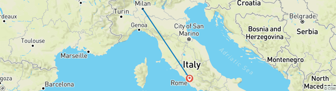 Image d'une carte montrant l'itinéraire du circuit