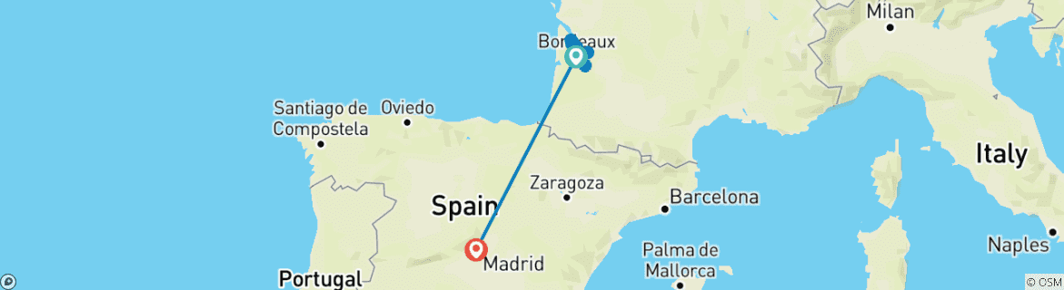 Image d'une carte montrant l'itinéraire du circuit