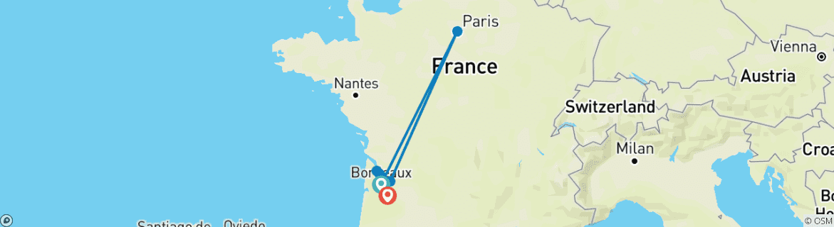 Image d'une carte montrant l'itinéraire du circuit