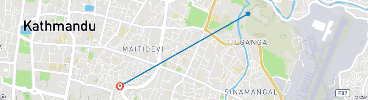 Karte mit der Reiseroute