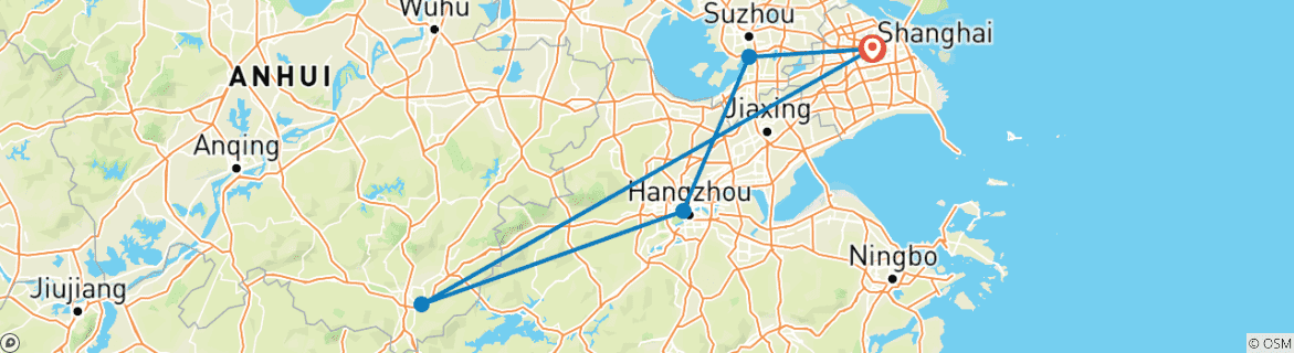 Image d'une carte montrant l'itinéraire du circuit