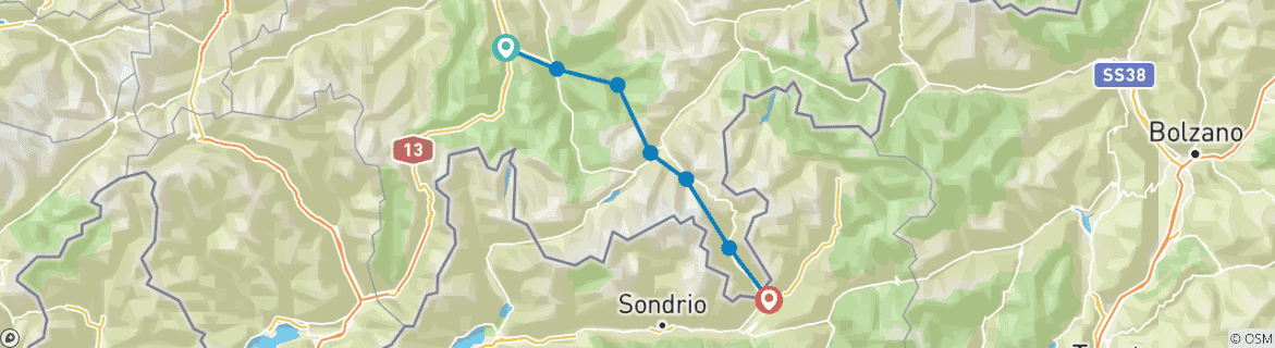 Image d'une carte montrant l'itinéraire du circuit