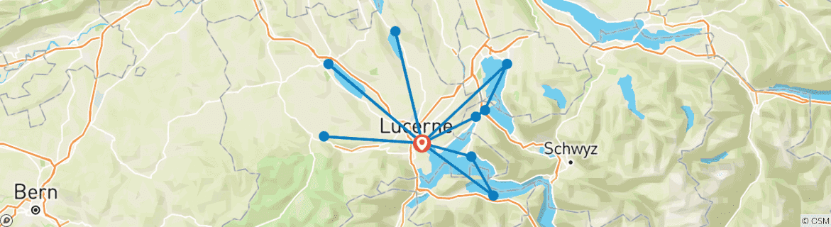 Image d'une carte montrant l'itinéraire du circuit