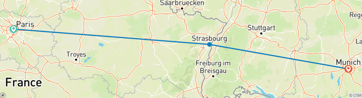 Image d'une carte montrant l'itinéraire du circuit