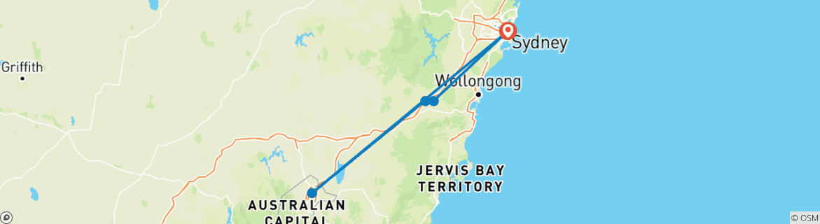 Image d'une carte montrant l'itinéraire du circuit