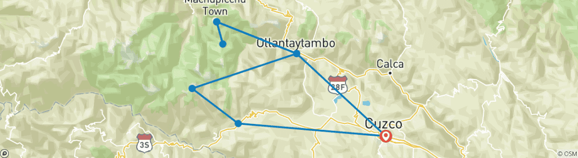 Image d'une carte montrant l'itinéraire du circuit