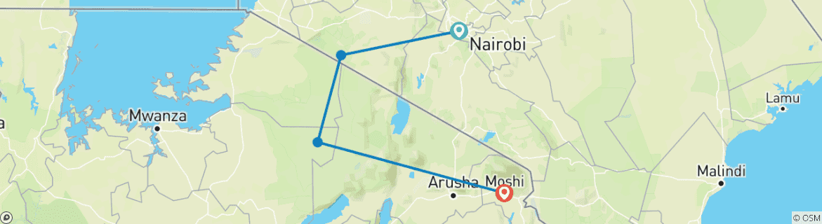 Image d'une carte montrant l'itinéraire du circuit