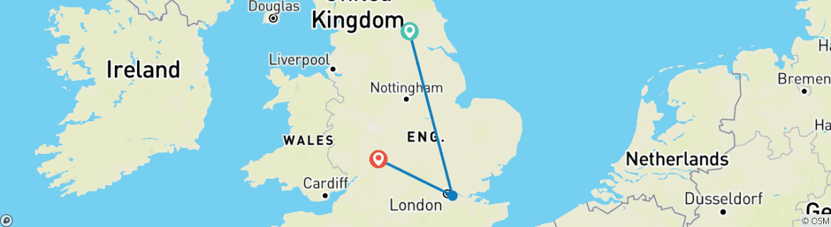 Foto van een kaart met de route van de rondreis