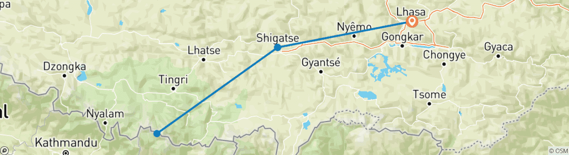 Image d'une carte montrant l'itinéraire du circuit