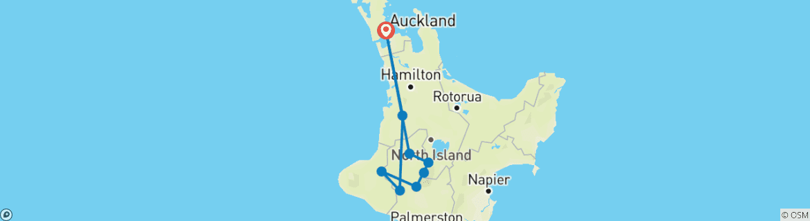 Image d'une carte montrant l'itinéraire du circuit
