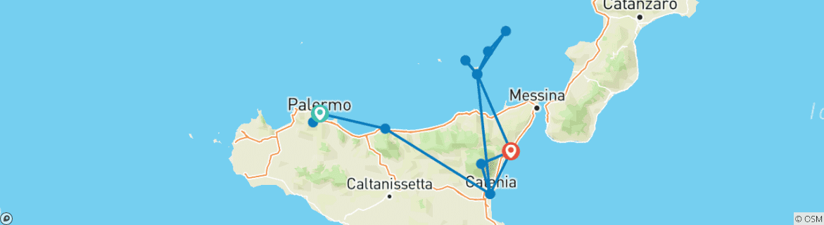 Image d'une carte montrant l'itinéraire du circuit