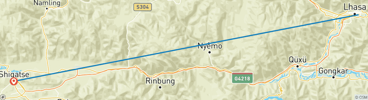 Foto van een kaart met de route van de rondreis