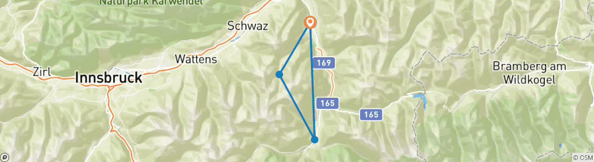 Image d'une carte montrant l'itinéraire du circuit