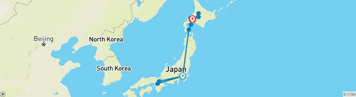 Image d'une carte montrant l'itinéraire du circuit