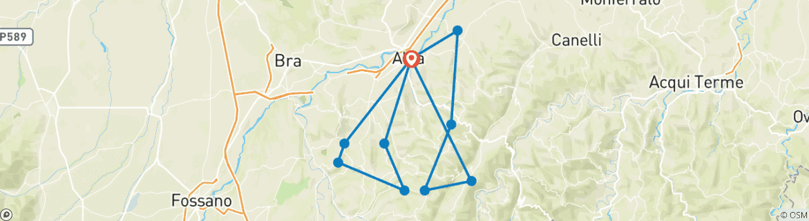 Image d'une carte montrant l'itinéraire du circuit