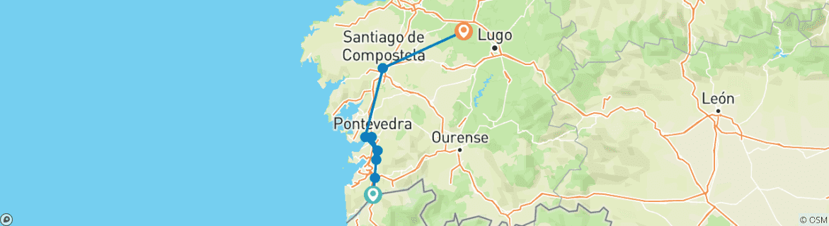 Image d'une carte montrant l'itinéraire du circuit