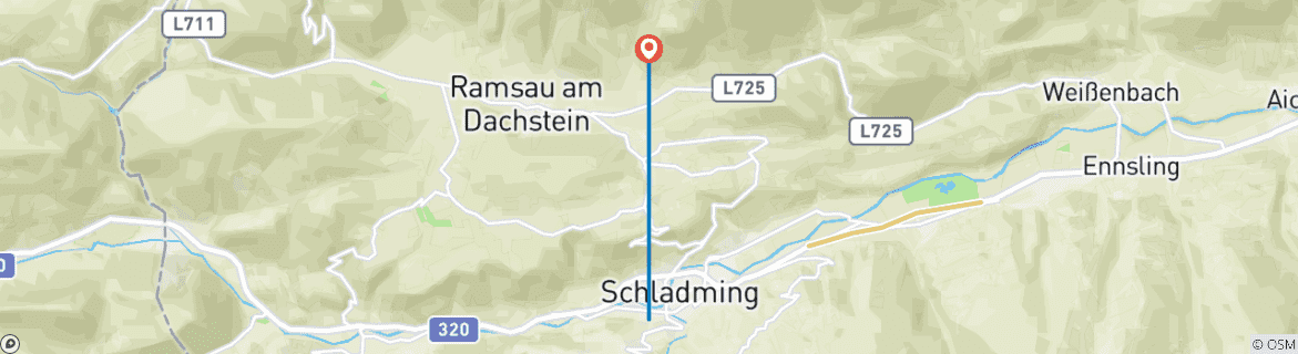 Image d'une carte montrant l'itinéraire du circuit