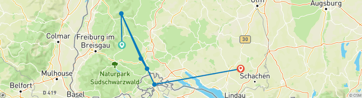 Imagen de un mapa que muestra la ruta del circuito