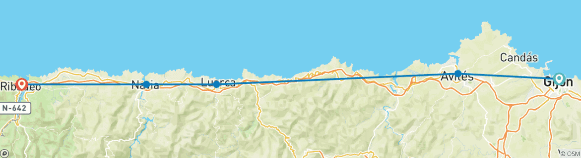 Image d'une carte montrant l'itinéraire du circuit