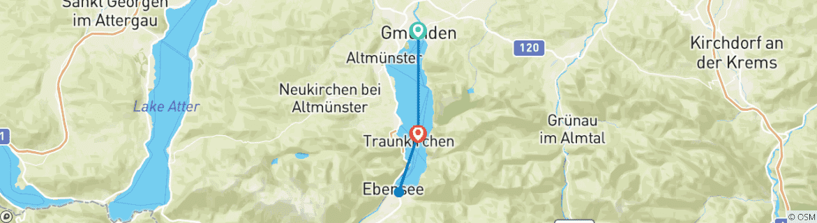 Image d'une carte montrant l'itinéraire du circuit