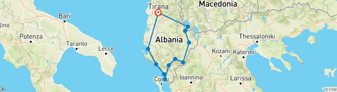 Image d'une carte montrant l'itinéraire du circuit