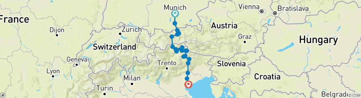 Imagen de un mapa que muestra la ruta del circuito