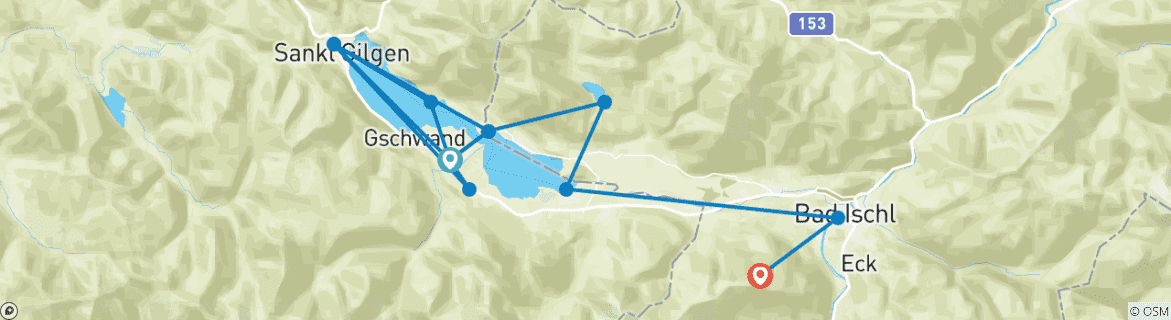 Image d'une carte montrant l'itinéraire du circuit