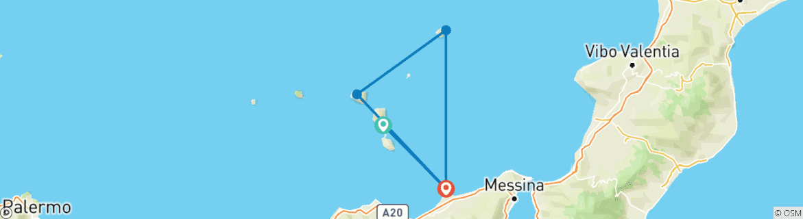 Karte mit der Reiseroute